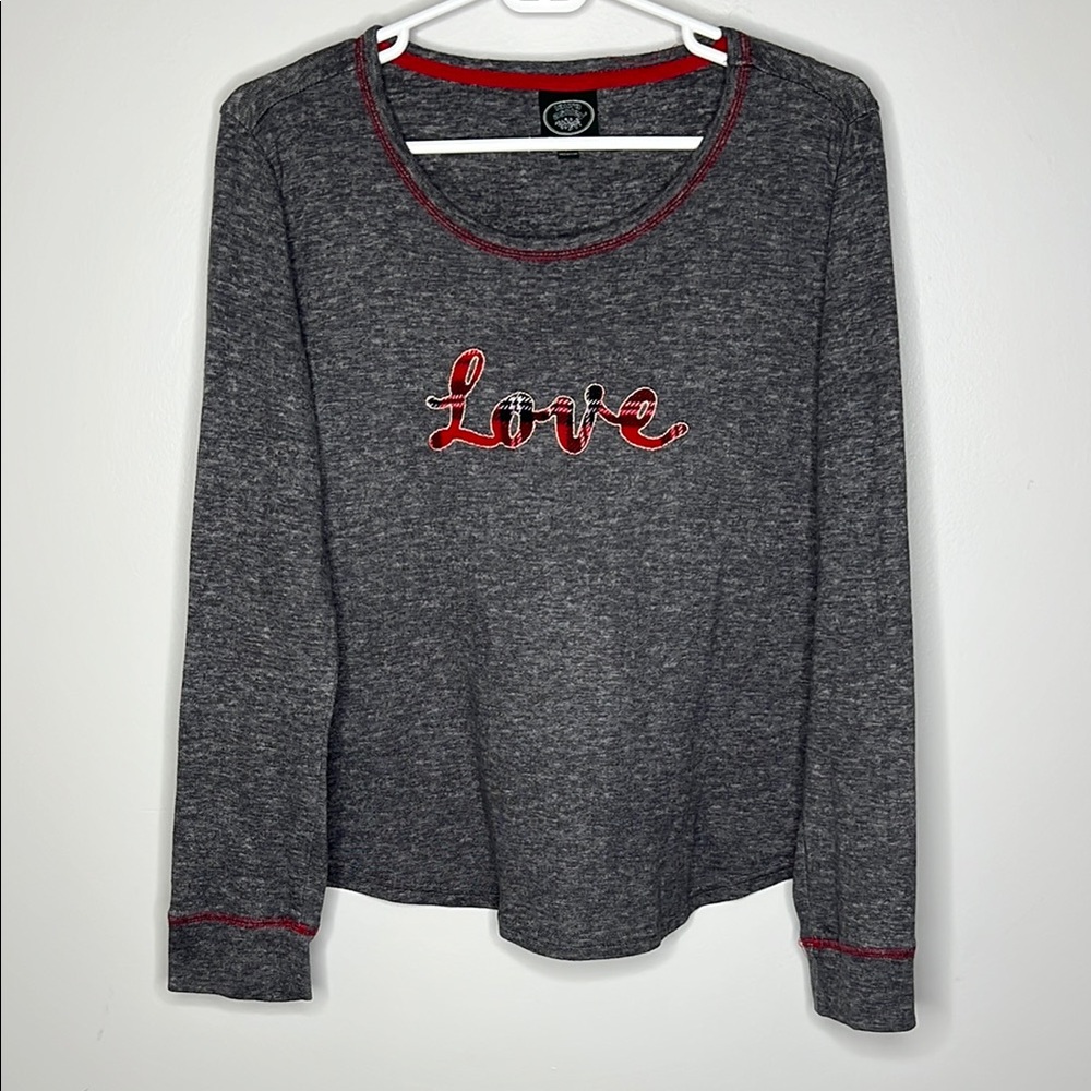 Laura Ashley Gray Red “Love” Sweatshirt